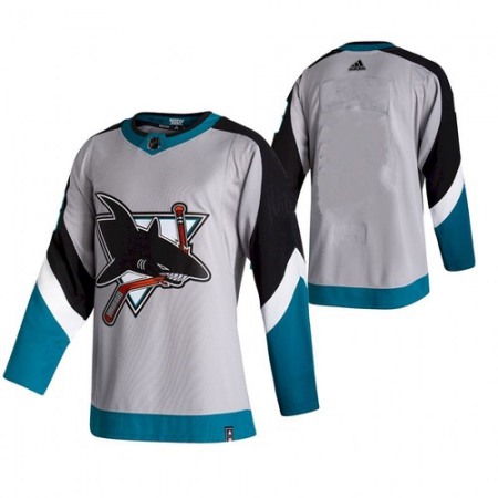 Men's San Jose Sharks Blank Grey 2021 White Reverse Retro Stitched Jersey