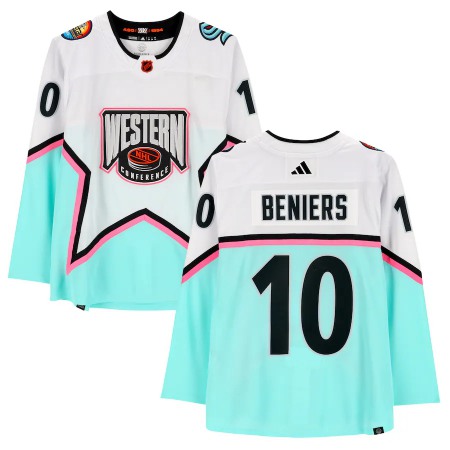 Men's Seattle Kraken #10 Matty Beniers 2023 White All-Star Game Stitched Jersey