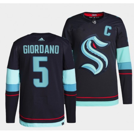 Men's Seattle Kraken 5 Mark Giordano Navy Stitched Jersey