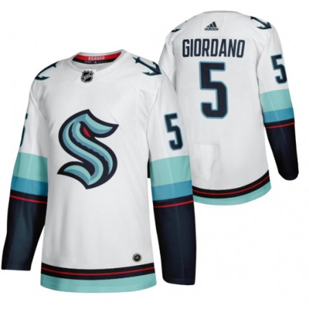 Men's Seattle Kraken #5 Mark Giordano White Stitched Jersey