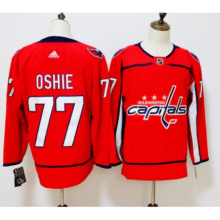 Men's Adidas Washington Capitals #77 TJ Oshie Red Stitched NHL Jersey