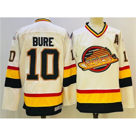 Men's Vancouver Canucks #10 Pavel Bure White Stitched Jersey