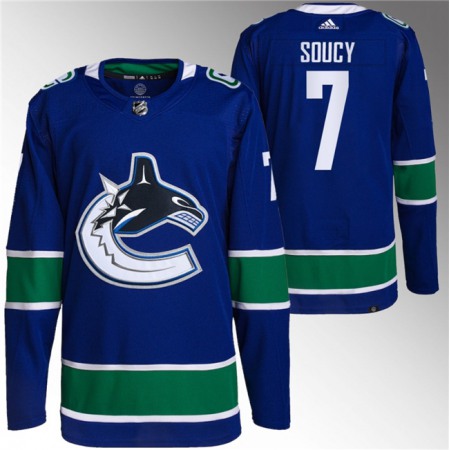 Men's Vancouver Canucks #7 Carson Soucy Blue Stitched Jersey