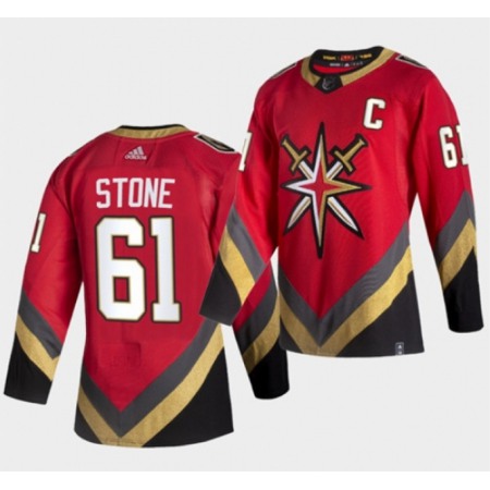 Men's Vegas Golden Knights #61 Mark Stone 2021 Red Reverse Retro Stitched Jersey