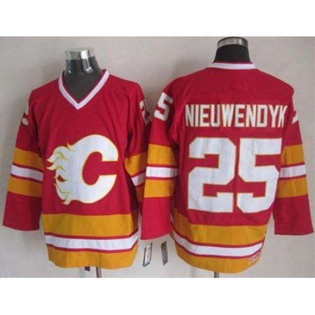 Flames #25 Joe Nieuwendyk Red CCM Throwback Stitched NHL Jersey