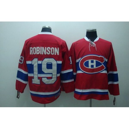 Canadiens #19 Larry Robinson Stitched Red CH CCM Throwback NHL Jersey