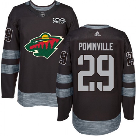 Wild #29 Jason Pominville Black 1917-2017 100th Anniversary Stitched NHL Jersey