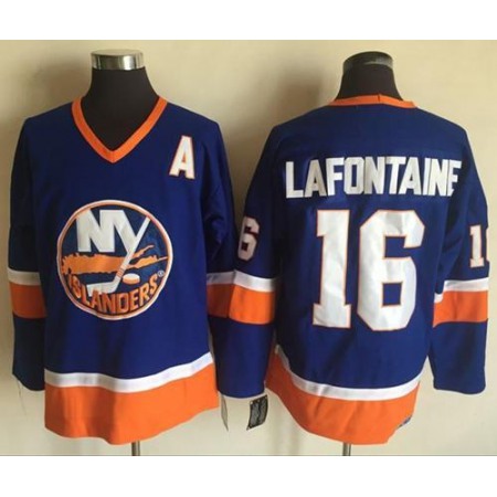 Islanders #16 Pat LaFontaine Baby Blue CCM Throwback Stitched NHL Jersey