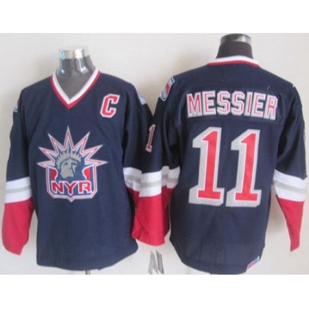 Rangers #11 Mark Messier Navy Blue CCM Statue of Liberty Stitched NHL Jersey