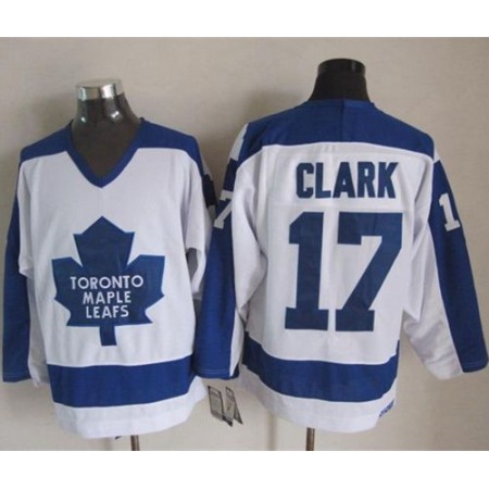 Maple Leafs #17 Wendel Clark White/Blue CCM Throwback Stitched NHL Jersey