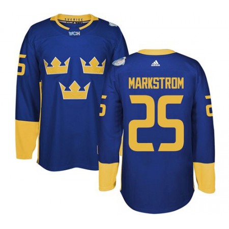 Team Sweden #25 Jacob Markstrom Blue 2016 World Cup Stitched NHL Jersey