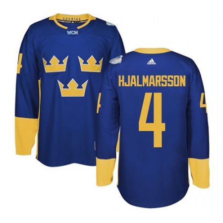 Team Sweden #4 Niklas Hjalmarsson Blue 2016 World Cup Stitched NHL Jersey