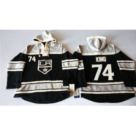 Kings #74 Dwight King Black Sawyer Hooded Sweatshirt Stitched NHL Jersey