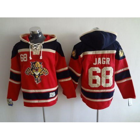 Panthers #68 Jaromir Jagr Red Sawyer Hooded Sweatshirt Stitched NHL Jersey