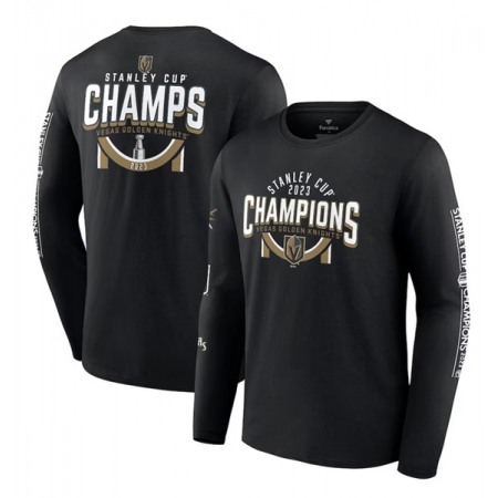 Men's Vegas Golden Knights Black 2023 Stanley Cup Champions Banner Long Sleeve T-Shirt